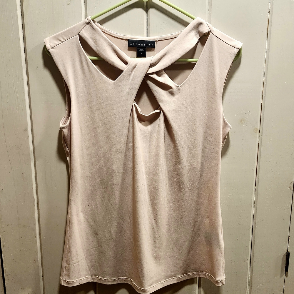 attention | Blush Pink Twist-Front Blouse